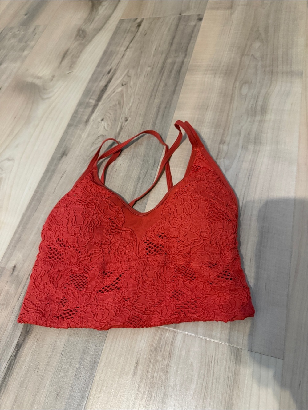 Size xs amazon red padded strappy racerback sports bra